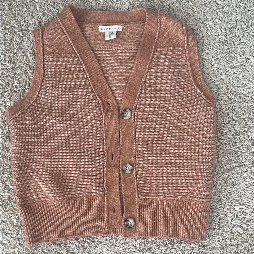 Sincerely Jules Rose-Toned Ribbed Knit Vest